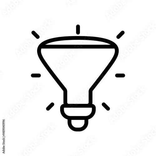 Light Bulb Icon Design in Minimalistic Outline Style