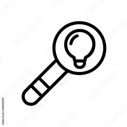 Light Bulb Icon Design in Minimalistic Outline Style
