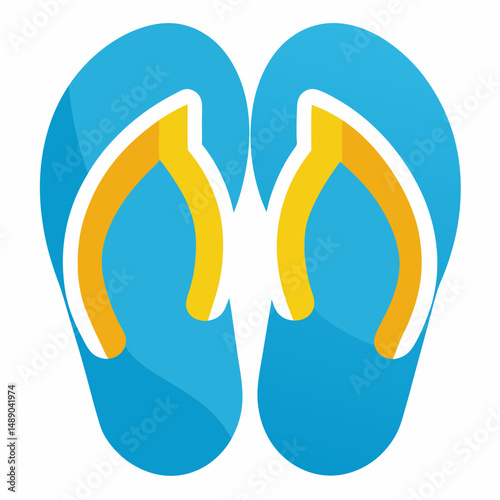 Flip flops vector on white background.