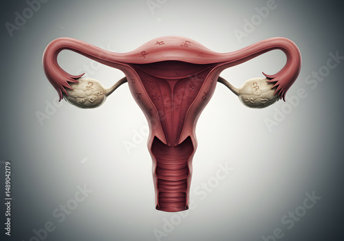Female reproductive system anatomy illustration