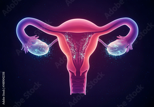 Female reproductive system anatomy illustration