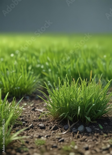 Newly sprouted grass, bright and intensely green ,  background, new