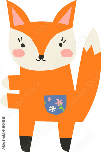 Friendly Fox with Pocket Paper Cut