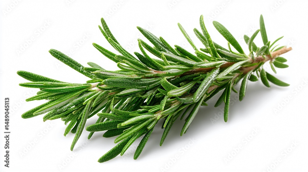 Fototapeta premium Fresh Rosemary Herb Isolated on White Background - Culinary Herb Photography