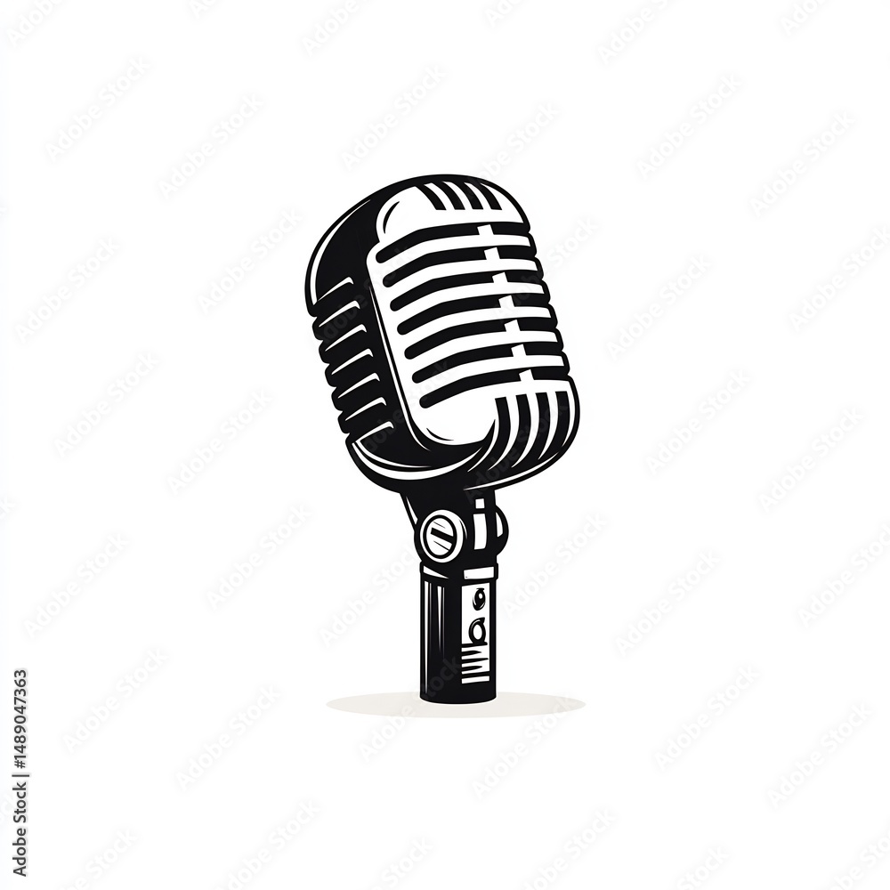 Fototapeta premium vintage microphone for podcast logo