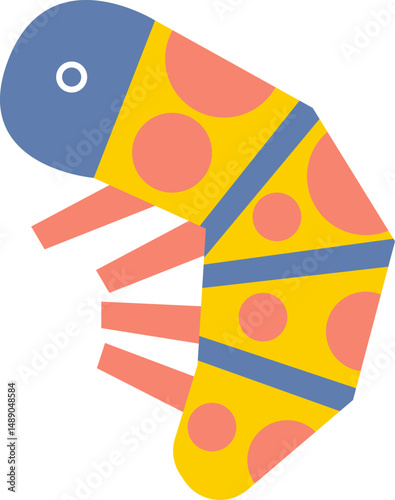 Abstract Caterpillar Paper Cut