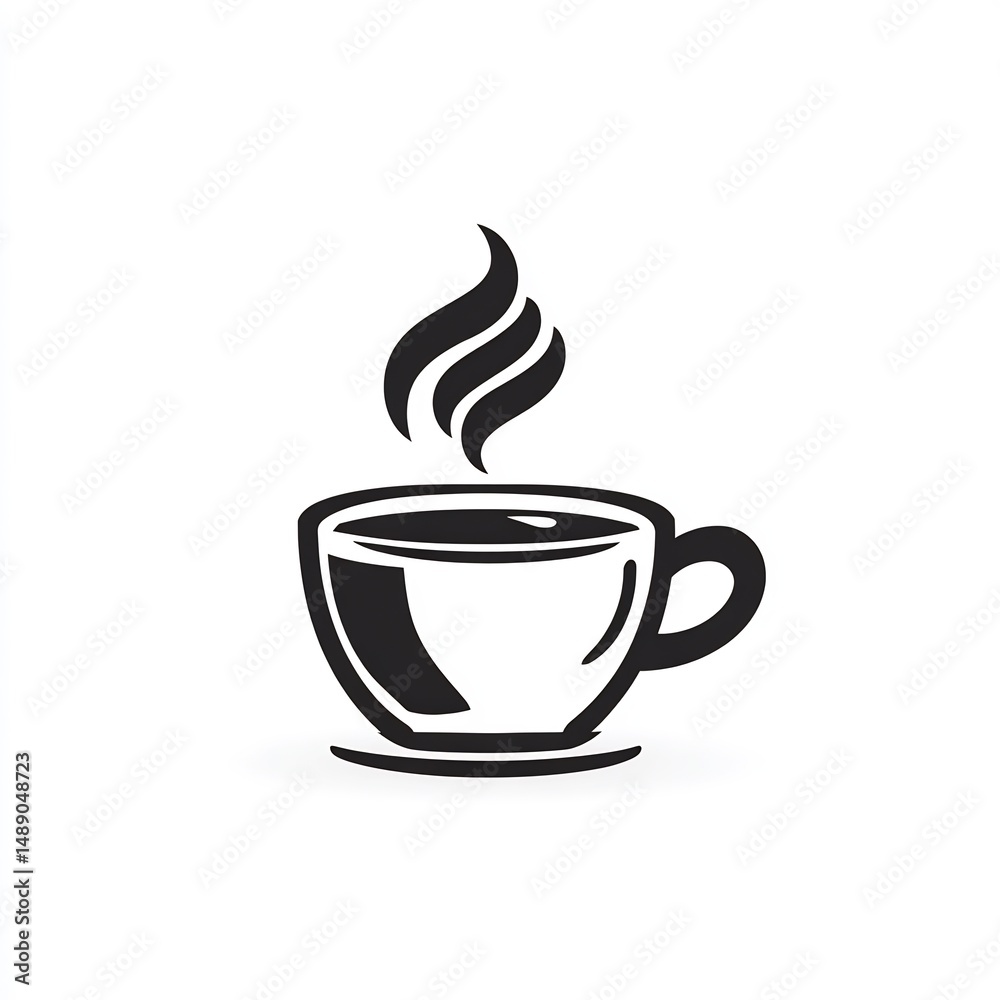 Fototapeta premium simple hot coffee cup with steam