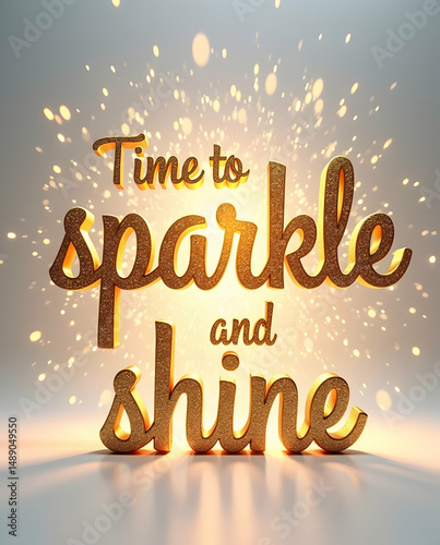 Time to sparkle and shine Calligraphy