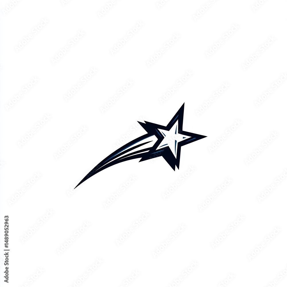 Obraz premium Minimalist Shooting Star Logo