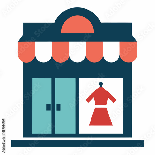 Fashion boutique vector icon on white background.