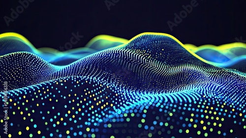 Abstract digital landscape of glowing points