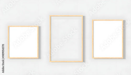 Photo  frames mockup, silhouette. White tone