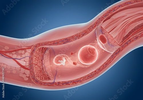 Human digestive tract internal organs illustration