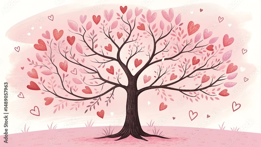 Obraz premium Valentine's day love romantic happy gift card print heart. 
