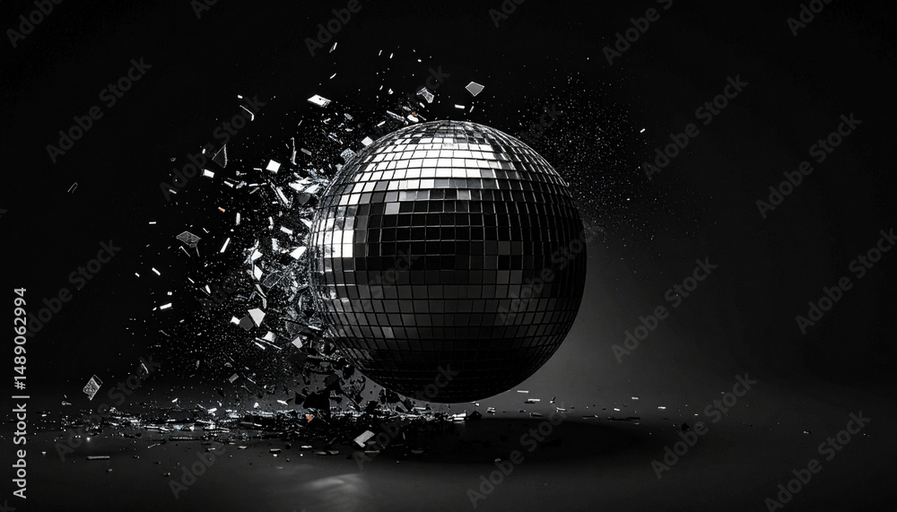 Obraz premium disco ball shattering Background. Generated Image