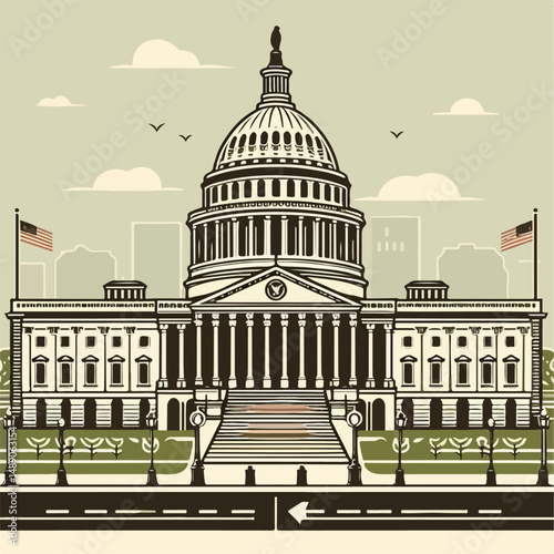vector illustration of government parliament building