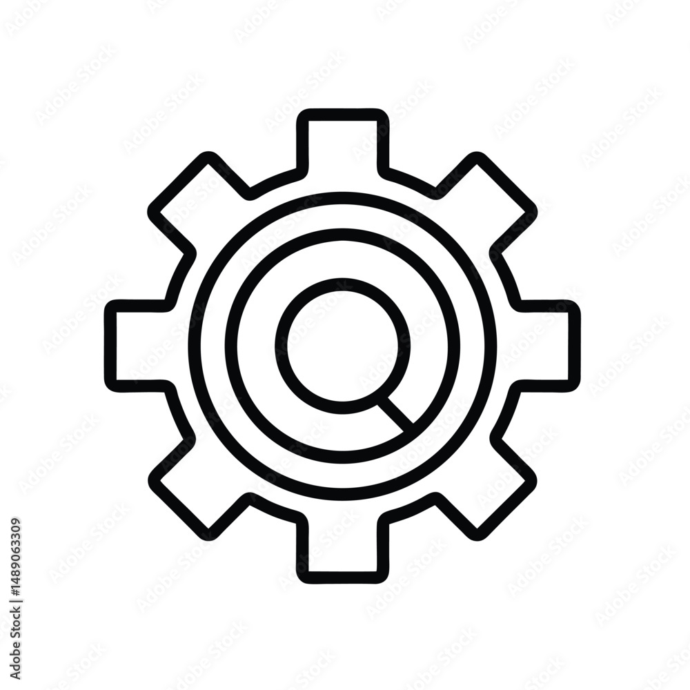 Gear Icon Vector Illustration – Mechanical Settings and Configuration Symbol on White Background Gear Icon Vector Illustration – Mechanical Settings and Configuration Symbol on White Background