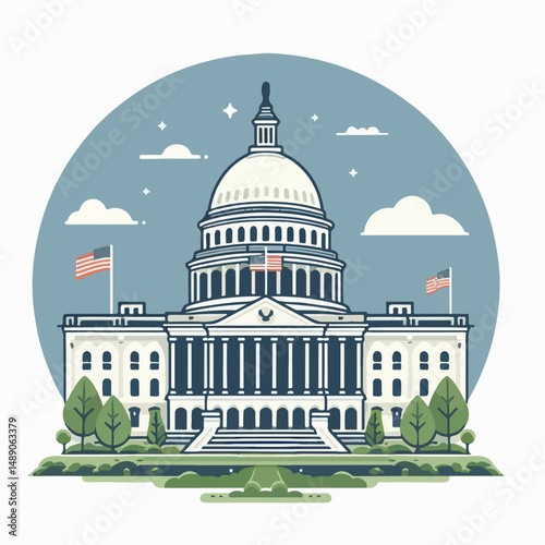 vector illustration of government parliament building