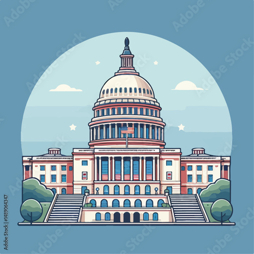 vector illustration of government parliament building
