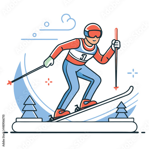Thrilling Ski Competition Captures Intensity and Precision on a Snowy Mountain Slope