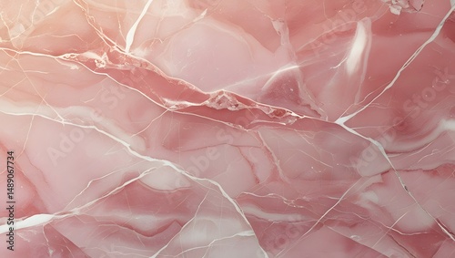 Soft Pink Marble Stone Background with Elegant White Veins photo