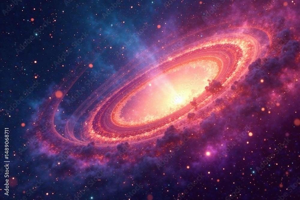 Obraz premium Abstract swirling nebula, cosmic dust and gas, paint, sky, swirling design
