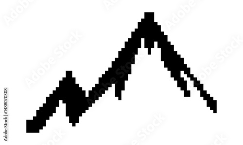 mountain hill vector pixel art design