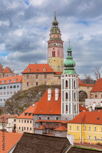 Wallpaper Mural View of Cesky Krumlov with the tower and historic buildings in Czech Republic Torontodigital.ca
