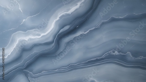 Trendy Blue-Grey Marble Slab Texture photo