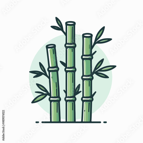 bamboo vector illustration white background
