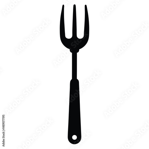 butcher element isolated meat carving fork on white background