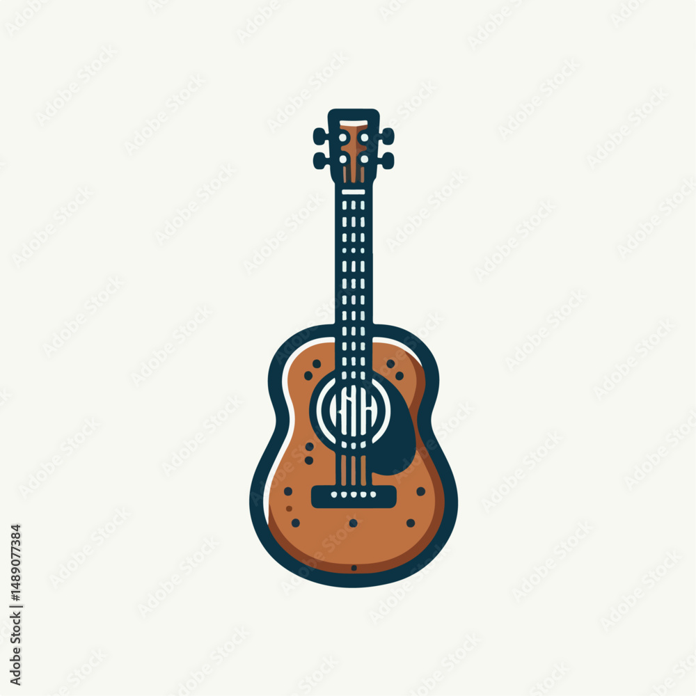 Naklejka premium guitar vector illustration white background