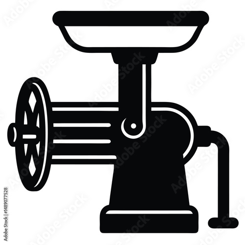 butcher element isolated meat grinder on white background