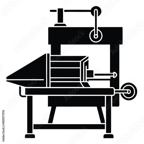 butcher element isolated meat processing machine on white background
