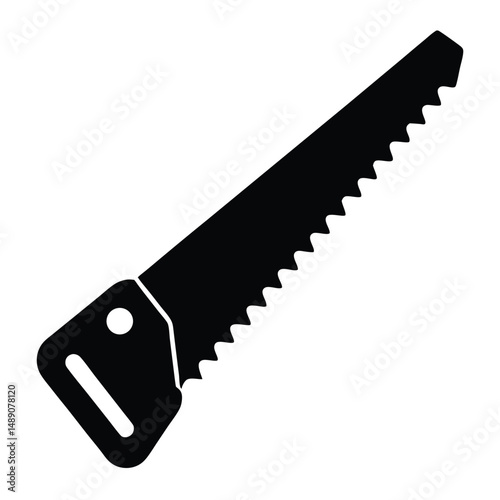 butcher element isolated meat saw on white background