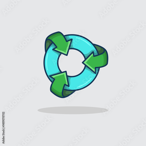 Recycling icon symbol Ideal for eco campaigns green lifestyle education projects and conservation design Editable and scalable for digital and print purposes