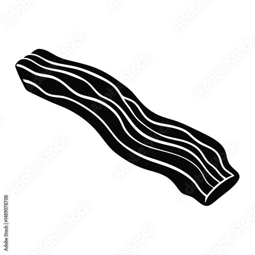butcher element isolated raw bacon on white background