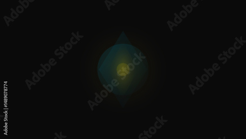 Abstract night sky with glowing light bulbs and stars in a dark blue universe