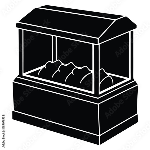 butcher element isolated refrigerated display case on white background