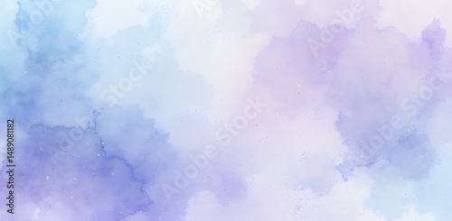 Soft pastel watercolor background dreamy lavender blue sky