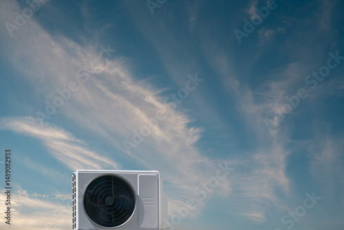 Split air conditioning unit, cooling and supplement to existing heating system