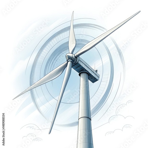 wind turbine in the wind