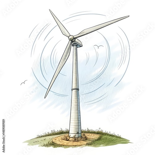 wind turbine in the wind