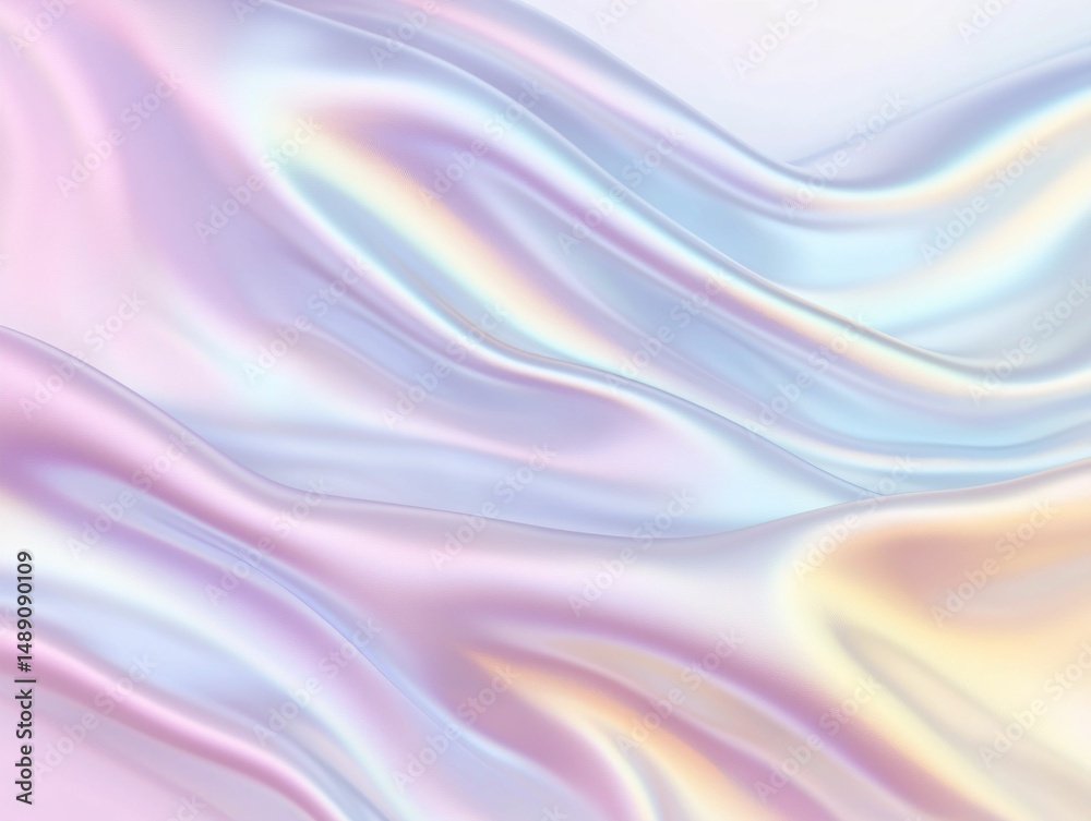 Fototapeta premium Soft Pastel Waves of Shiny Fabric Texture in Gentle Light Colors