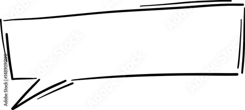 Long Rectangular Comic Bubble with Angled Tail
