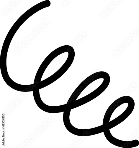 Whimsical Spiral Scribble Line in Hand Drawn Style