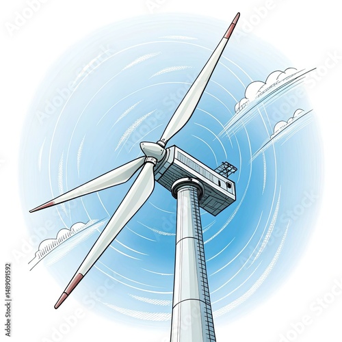 wind turbine in the wind