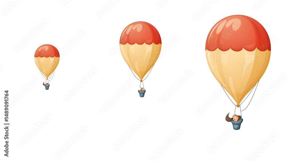 Obraz premium Colorful and Adorable Balloon Cartoon Vector Illustration for Designs