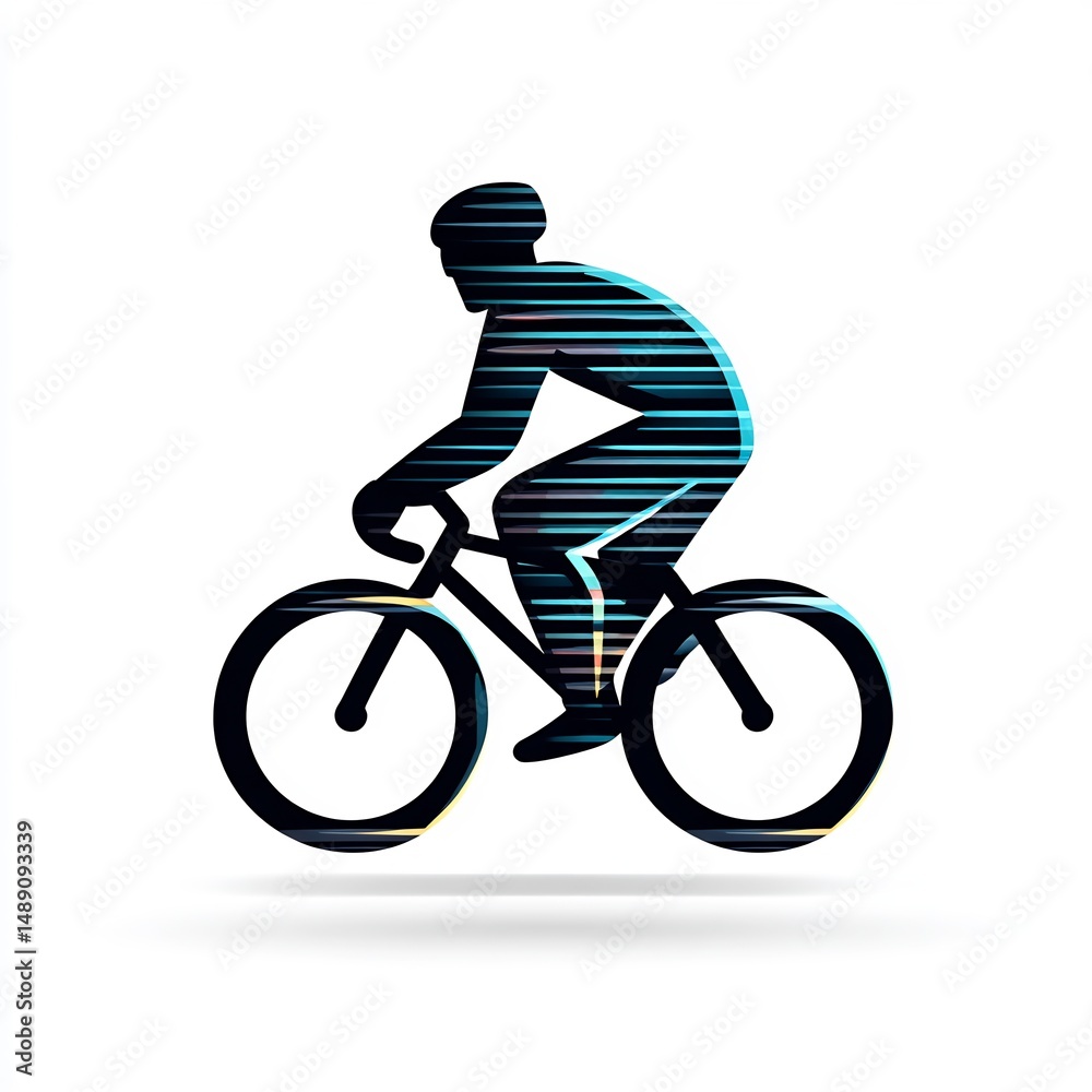 Obraz premium Cyclist Speeding with Motion Lines