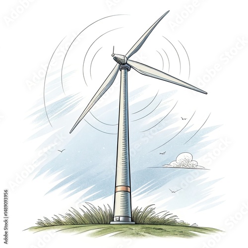 wind turbine in the wind